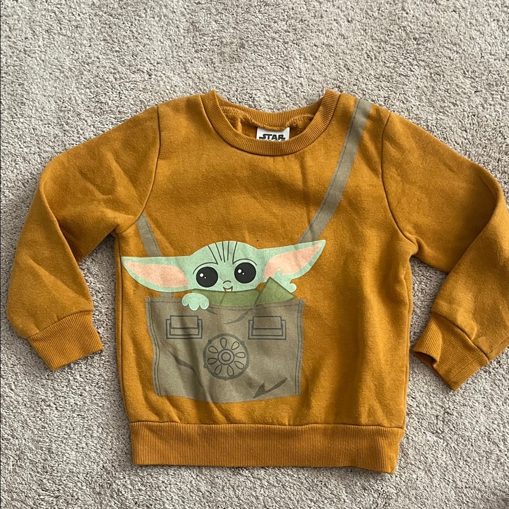 Star Wars Mustard Yellow Baby Yoda Graphic Sweatshirt